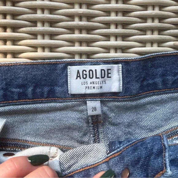 Agolde Quinn Denim Skirt 28 boho festival layered staple westerncore flattering - Picture 6 of 8